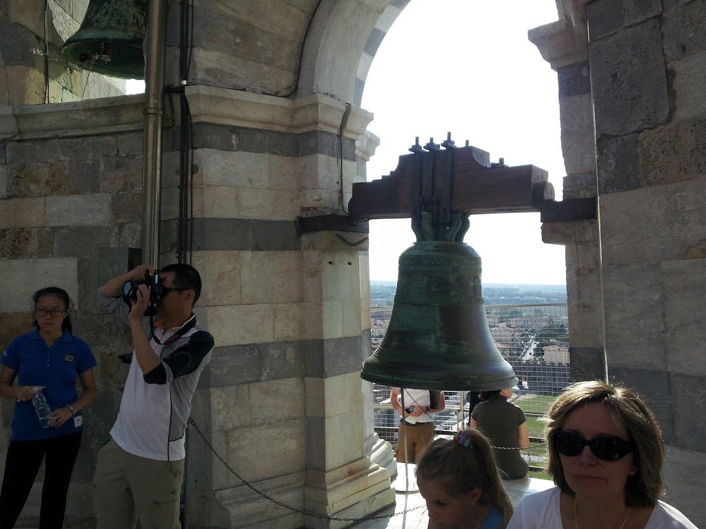 At the top of the Tower of Pisa